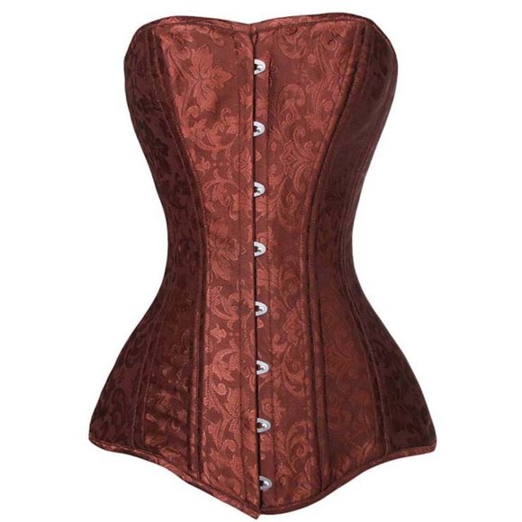 Dark coffee Brown longline Corset - Picture 1 of 7
